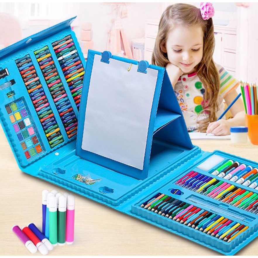 BAJ Crayon Anak Pengasah 208pcs Art Set Alat Menggambar Melukis Anak-anak Crayon Cat Air Pensil Mainan Edukasi Anak SS204