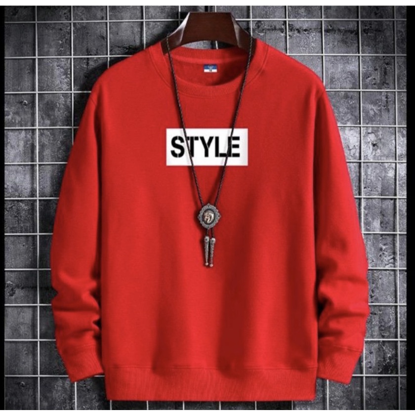 STYLE Sweatshirt Basic II Sweater Crewneck Print DTF II Sz M - XL Anak &amp; Dewasa ( Pria &amp; Wanita )