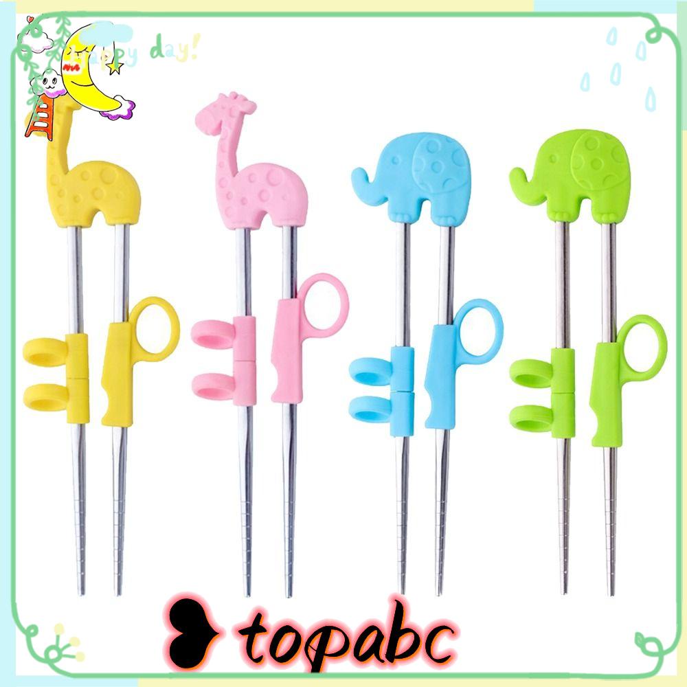 Set Peralatan Makan Anak TOP Reusable Detachable Stainless Steel Tongkat Makanan Training Sumpit
