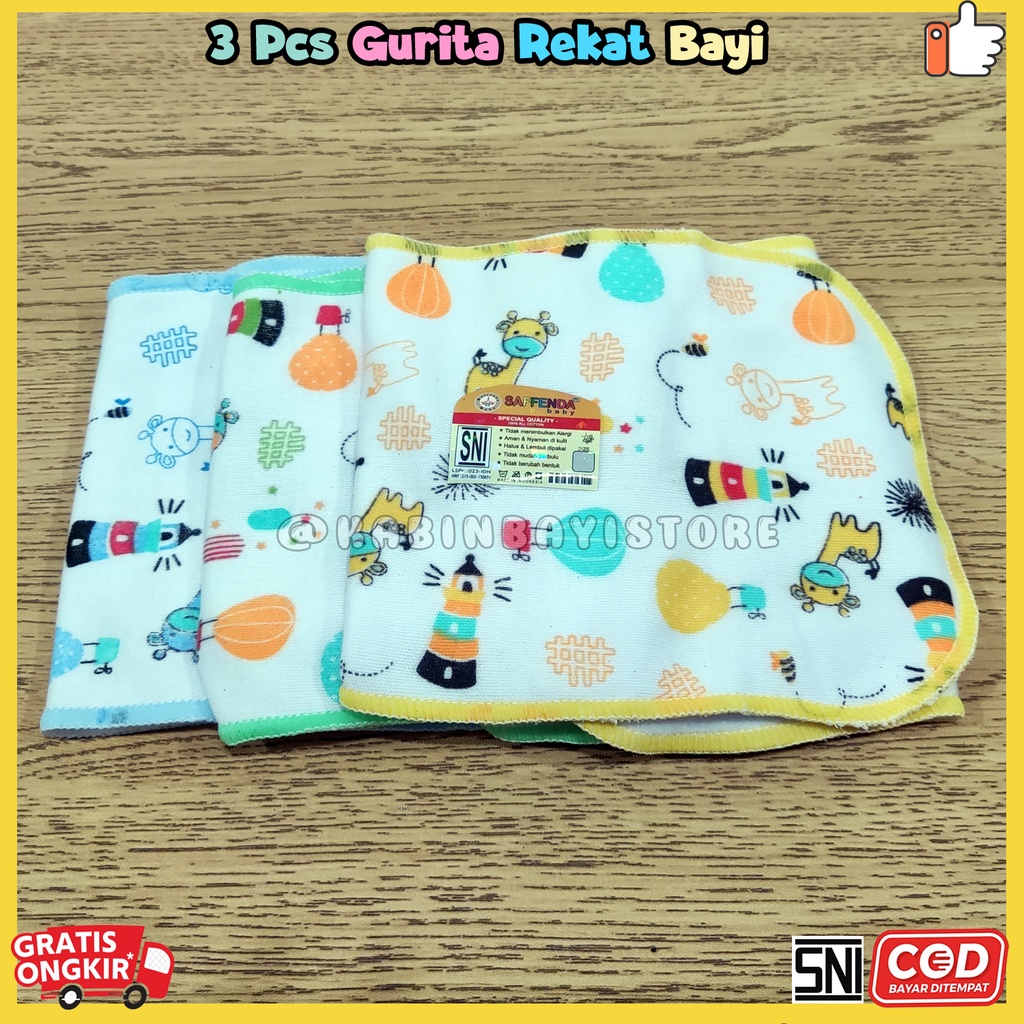 3 Pcs Gurita Rekat Bayi Putih lembut SNI