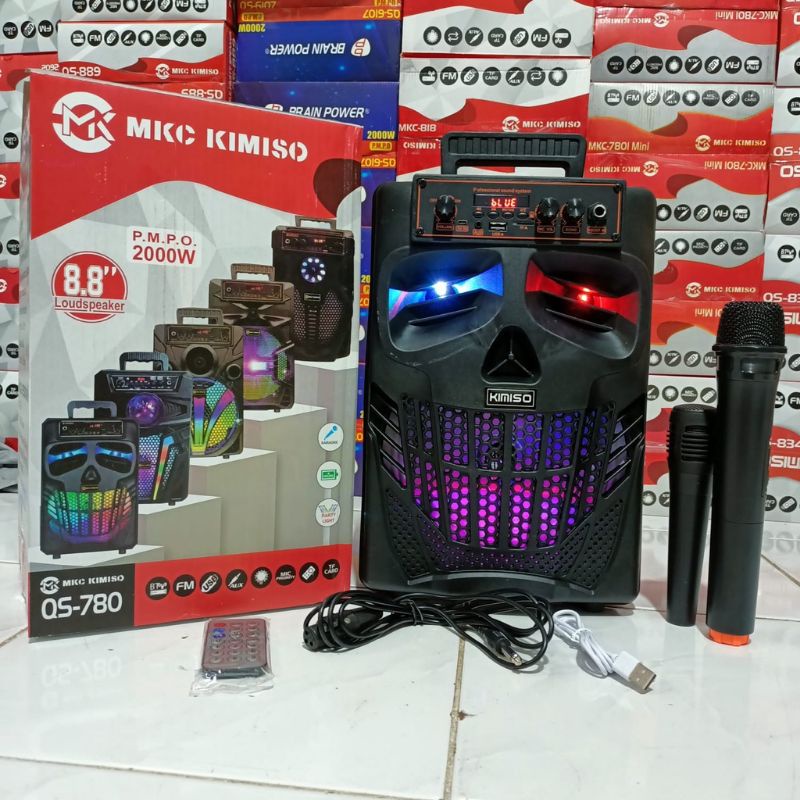 SPEAKER BLUETOOTH 8,8 inch QS-780 MIC KABEL + MIC WIRELES