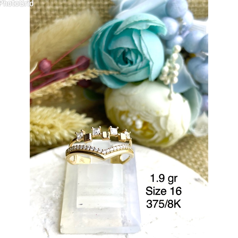 Cincin model aurel mata ac 3436 - 1.9 Kuning 375/8K