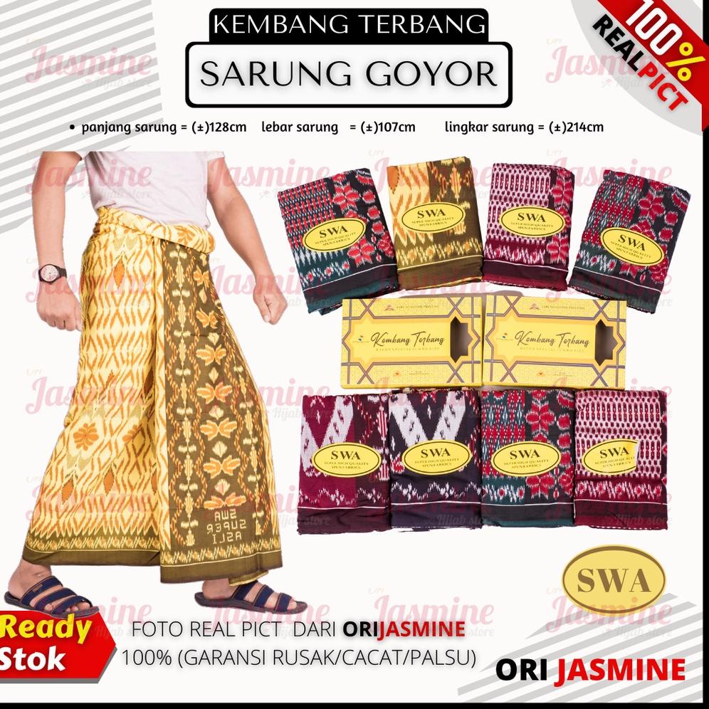 Sarung Tenun Goyor Kembang Terbang SWA Pria Dewasa "KNR.21De22ᵂ"