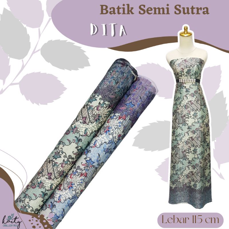 Kain Batik Bahan Semi Sutra silk motif Dita