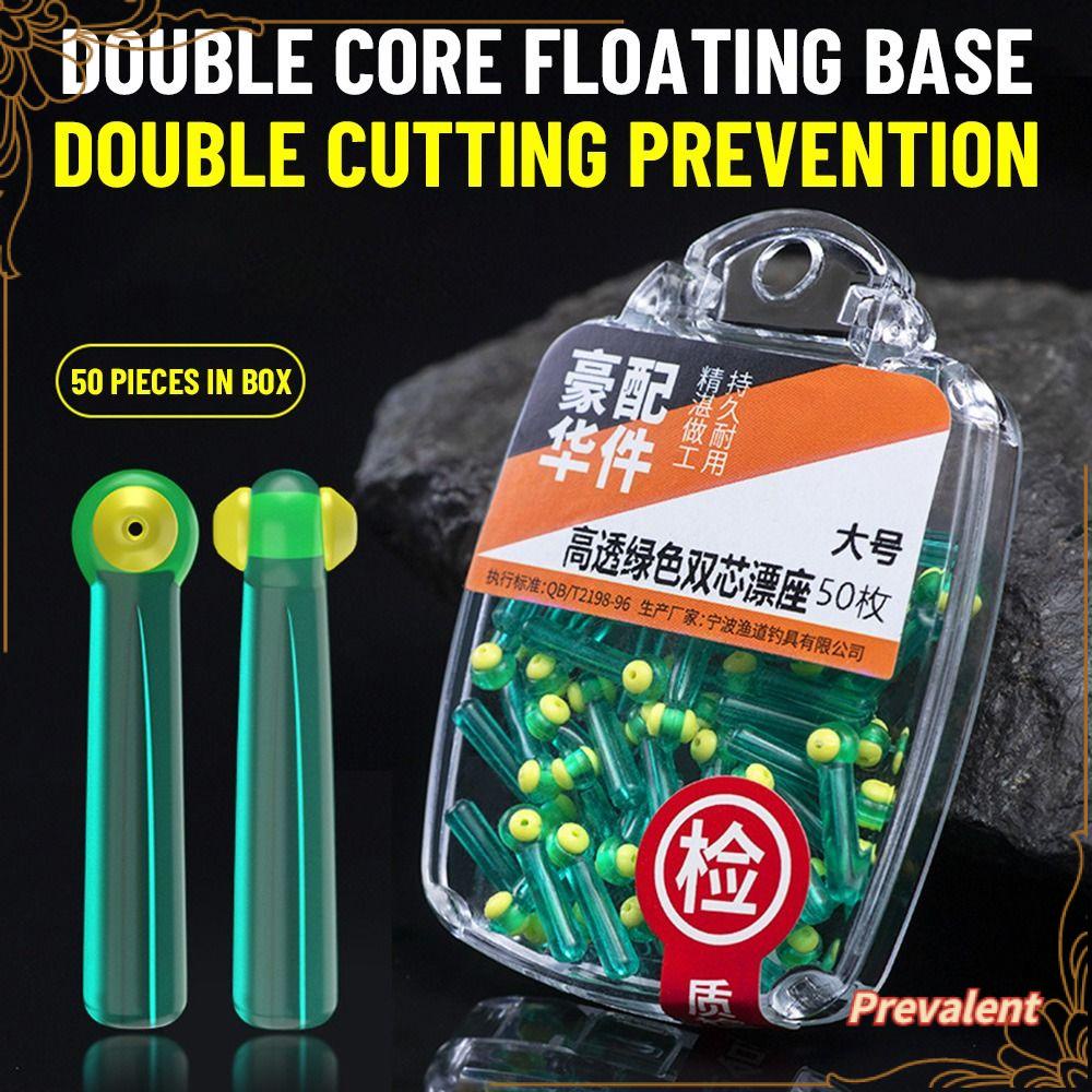 Preva 50Pcs/Lot RoFishing Hooks Persediaan Transparansi Tinggi Gaya Ganda Aksesoris Kecil Hijau Transparan