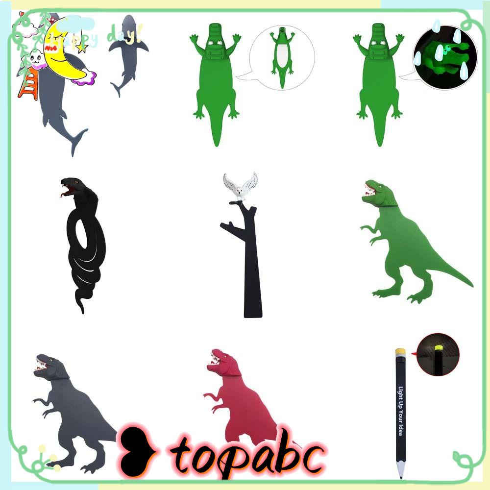 Top 3D Bookmark Stationery Hadiah Anak Buaya Hiu Bookmark Halaman Perlengkapan Sekolah