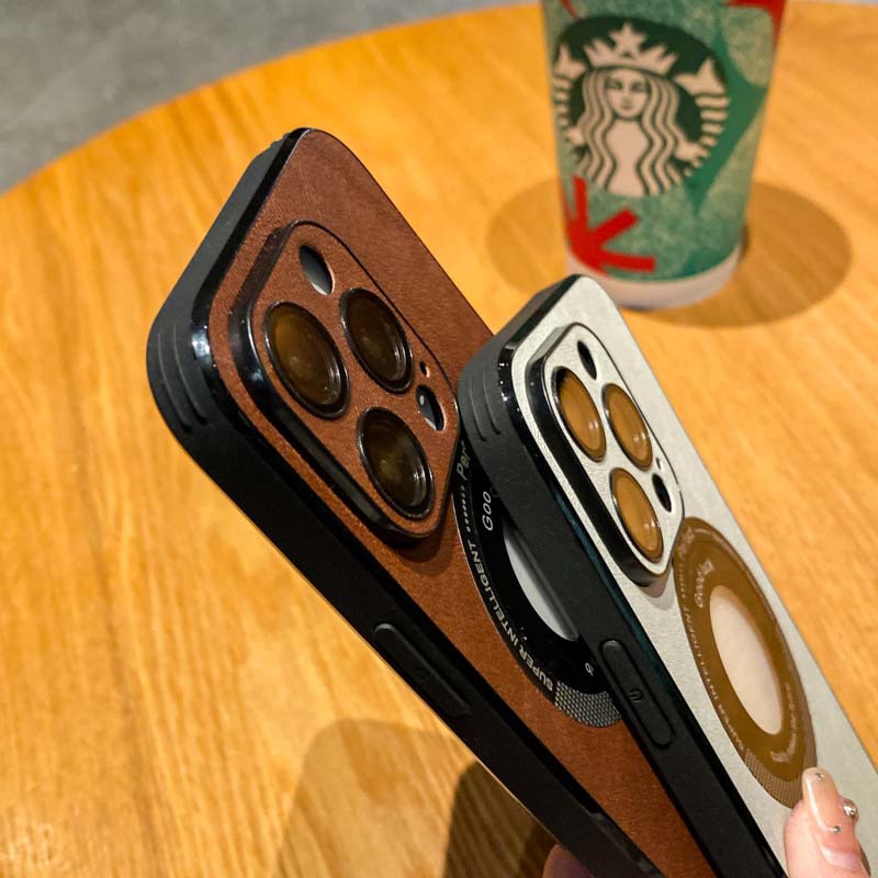 Casing Hisap Magnetik High-End untuk iPhone 13 12 14 Pro Max Anti-sidik Jari 12 ProMax Casing Soft Pelindung Anti Jatuh Kreatif dengan Film Pelindung Lensa Kamera