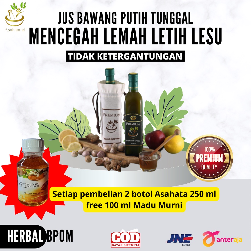 

Jus Bawang Putih Tunggal Pencegah Lemah Letih Lesu Segar Berkhasiat - Asahata Original