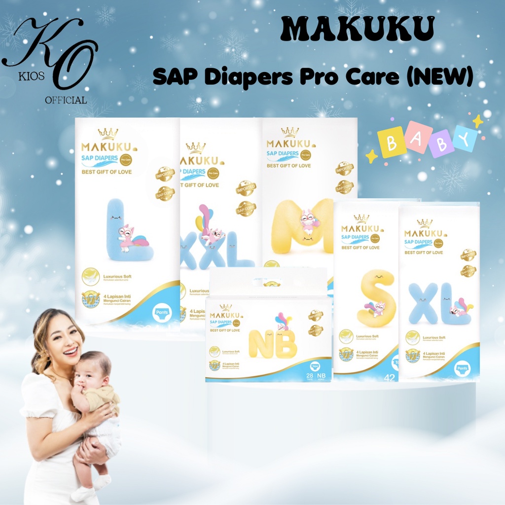 Makuku SAP Diapers Pro Care Tape / Pants / NB28 / S42 / M36 / L34 / XL32 / XXL28
