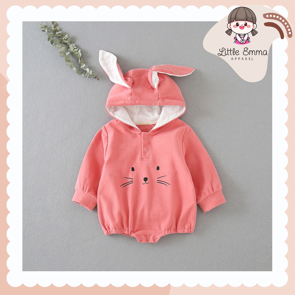 (6 Bulan - 2 Tahun) Jumper/Romper/Jumpsuit Anak Bayi Perempuan Kostum Hoodie Karakter Kelinci Lucu