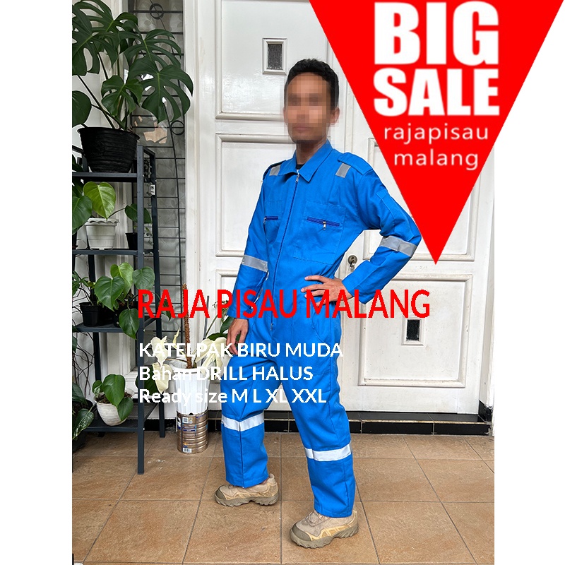 Wearpack Katelpak Baju Montir Seragam Teknik Lengan Panjang XS-XL Dengan Skotlite