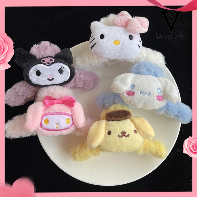 CODJepit Rambut Kartun Lucu Sanrio Korea Jepitan Rambut Bahan Wol Bulu Aksesoris Rambut-FA