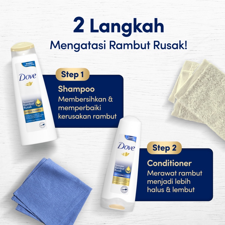 Dove Shampo Perawatan Rambut Rusak 290ml Twinpack