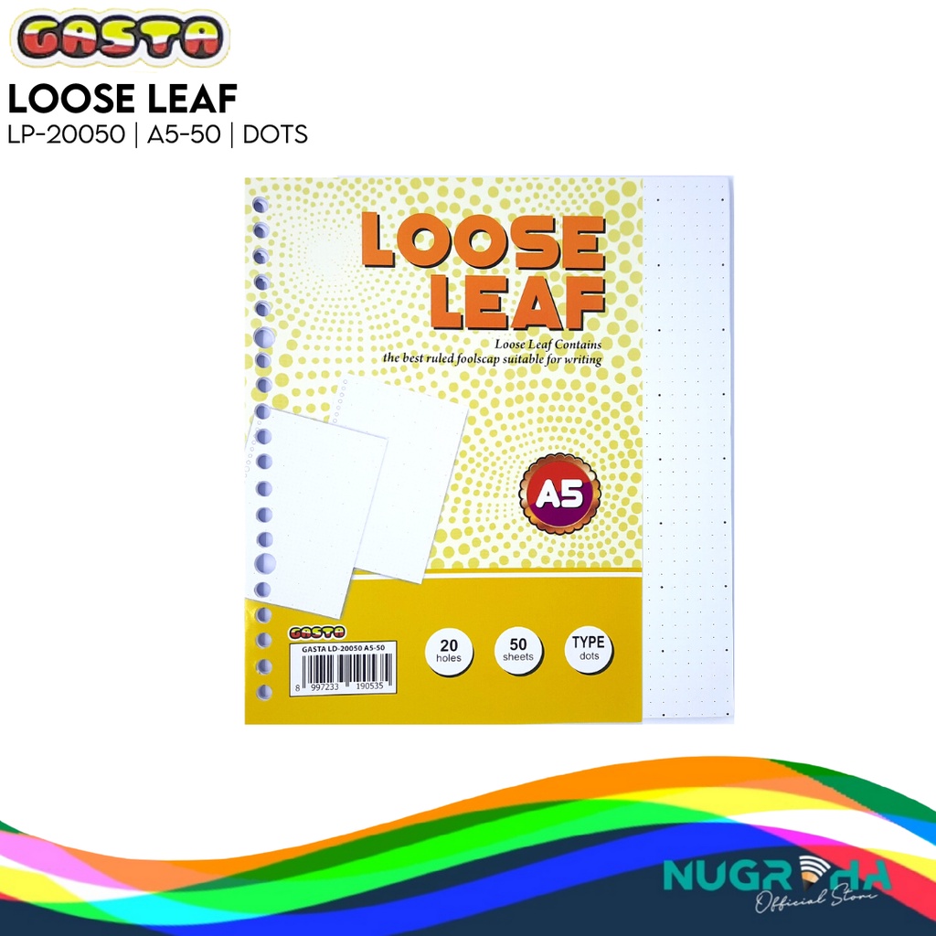 

LOOSE LEAF REFIL BINDER MAP DOTS A5 GASTA LD-20050