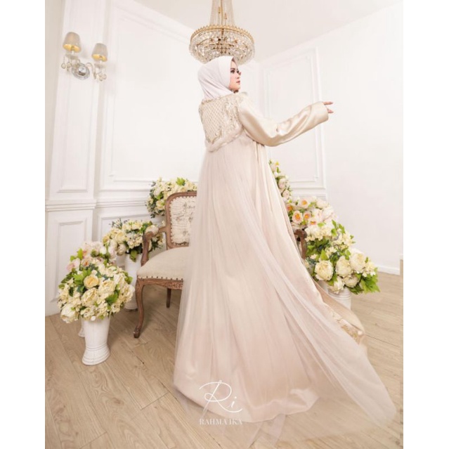 dress muslim/gamis syari/gamis premium Senja Kala Golden