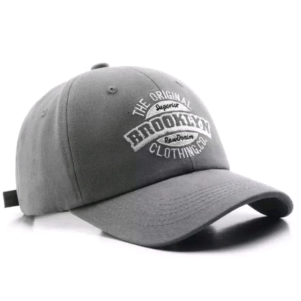 Topi Unisex Cap Hat Cotton Material Bordir Brooklyn Baseball / Baseball Cap Korea Trendy - COD