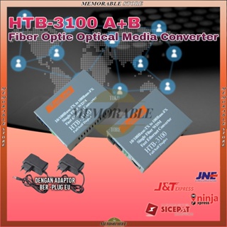 HTB-3100 A+B 1 SET Fiber Optic Optical Media Converter Netlink 10/100Mbps RJ45 Single Mode 25KM -COD