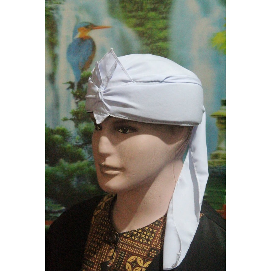 blangkon iket sunda jawa mahkuta wangsa totopong tradiSional sunda jawa dll model atas full tutup (PUTIH)