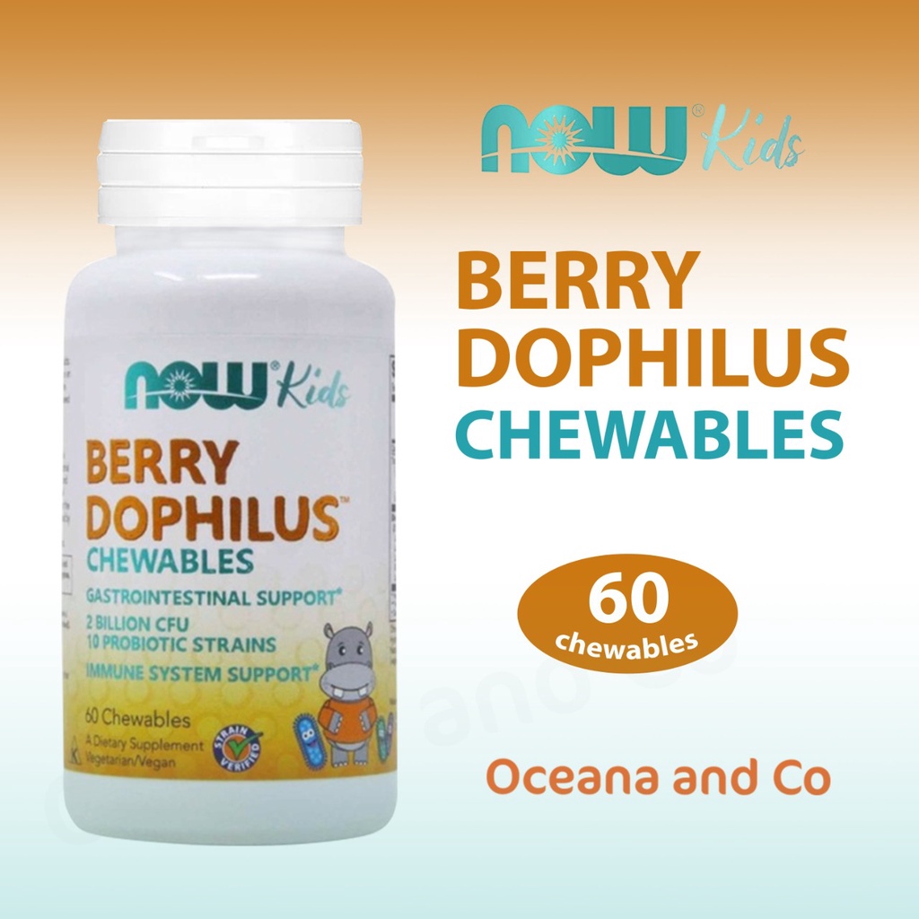 Now Foods Probiotic Anak Berry Dophilus Kids Pencernaan Probiotik 60s