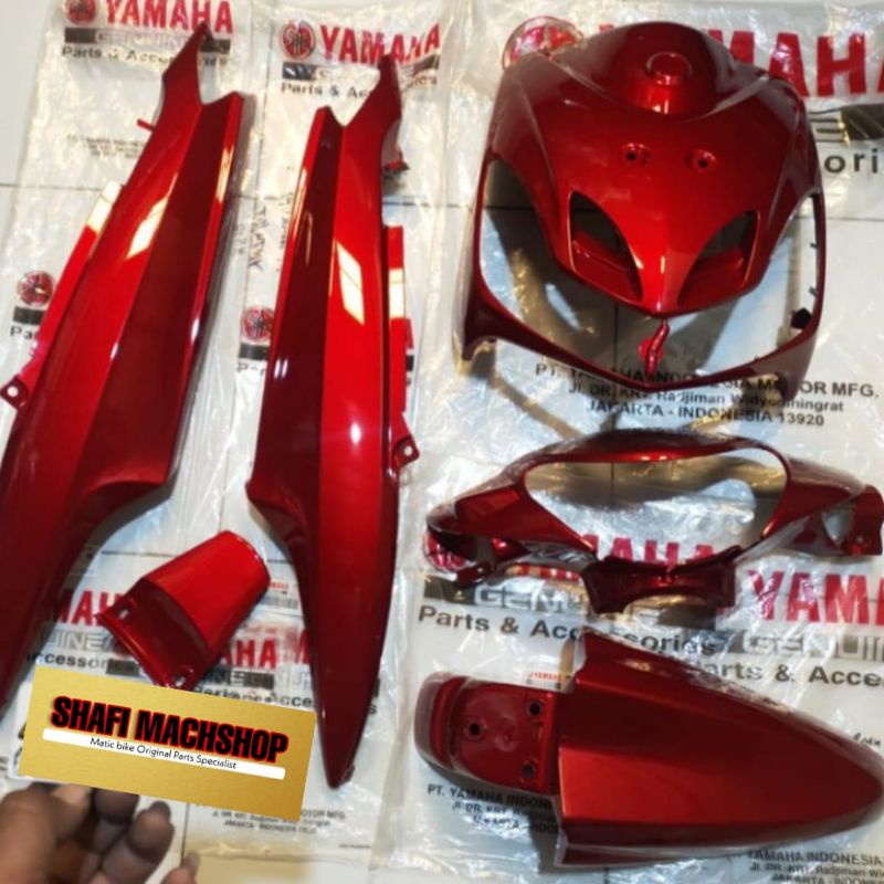 body Mio Smile warna merah marun maroon fullset fulset original yamaha
