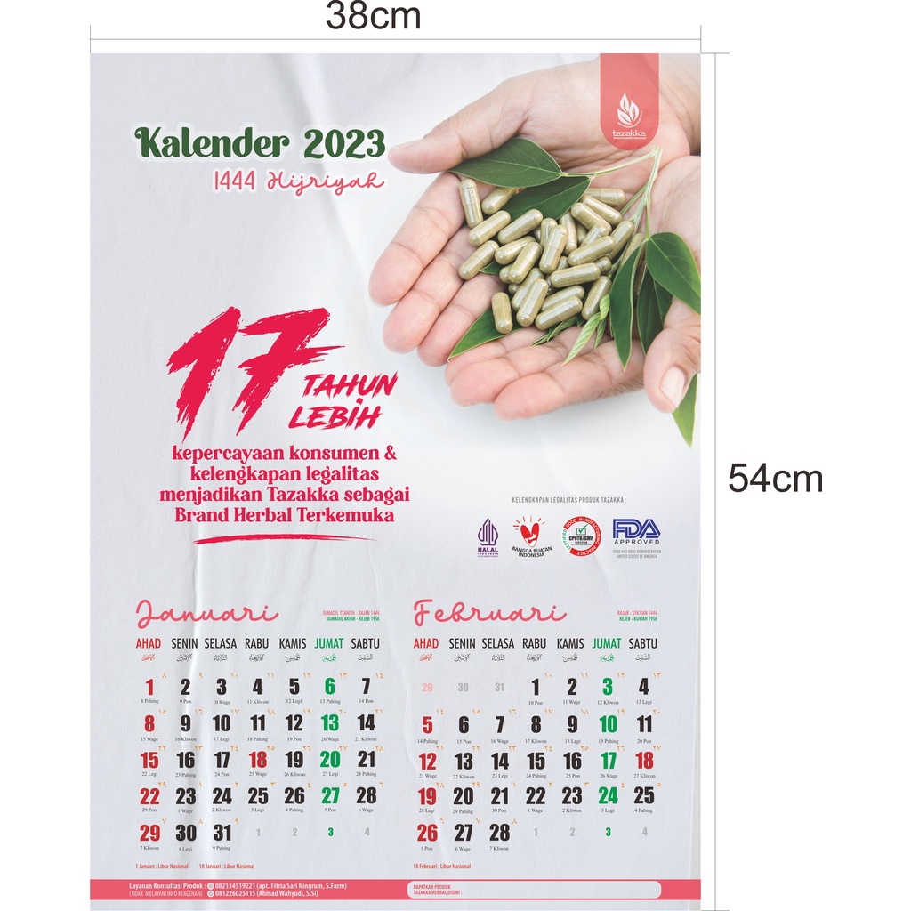 Kalender 2023 Aesthetic untuk Dinding Ukuran Besar Cocok Untuk Hiasan Dinding Bahan Kertas AP 150Gr 