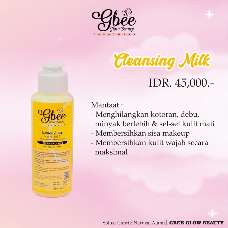 SET CLEANSING (TONER &amp; CLEANSER MILK) GBEEGLOWBEAUTY