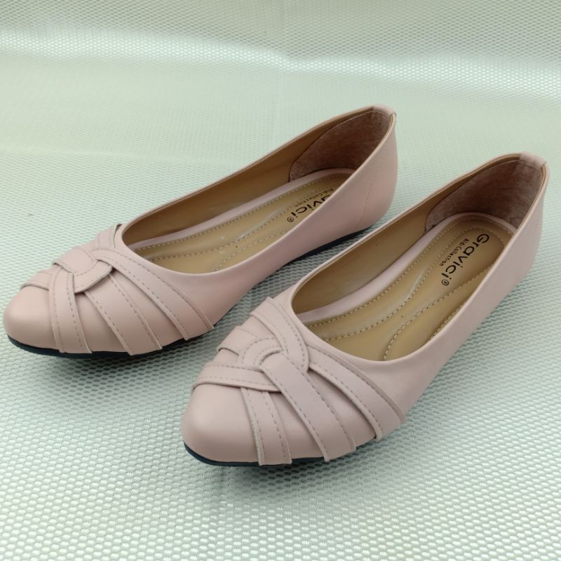 Sepatu Flat Wanita Slip On Bahan Sintetis Premium FR-06 GRAVICI