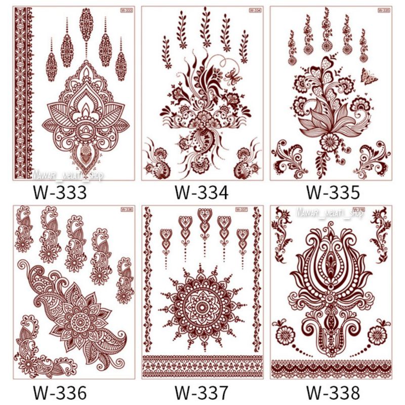 10PCS PAKET USAHA MINI/ HENA STIKER/ HENA TEMPEL/HENA GROSIR