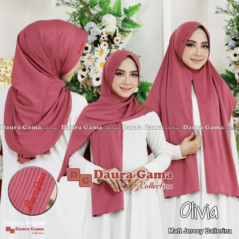 Jilbab OLIVIA ORI By Daura Gama Pasmina Instan Pet Jersey Ballerina