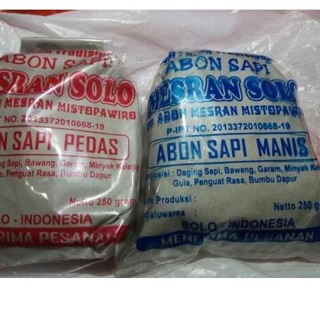 

Abon Mesran Oleh Oleh khas Solo Original (Abon Daging Sapi, Abon Daging Ayam Dan Serundeng Kelapa)