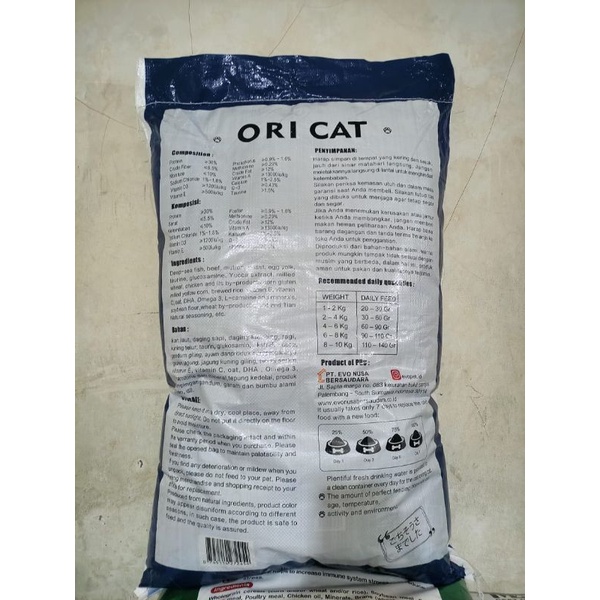 GRAB/GO-JEK Makanan Kucing Oricat Kitten Kemasan 20KG / Ori Cat Kitten 20KG