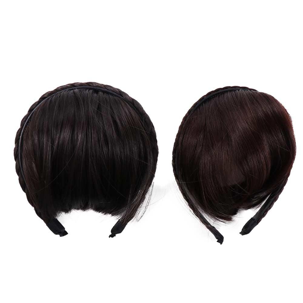 Agustina Tumpul Poni Palsu Alami Wanita Sintetis Hiasan Kepala Hairpieces Tahan Panas