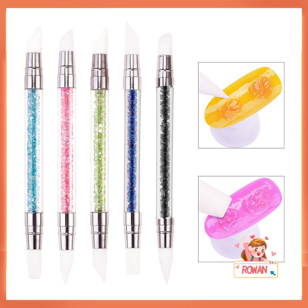 R-flower Nail Art Pen Profesional Manicure tools DIY Silikon Emboss Ukir Kerajinan Lukisan Kuas