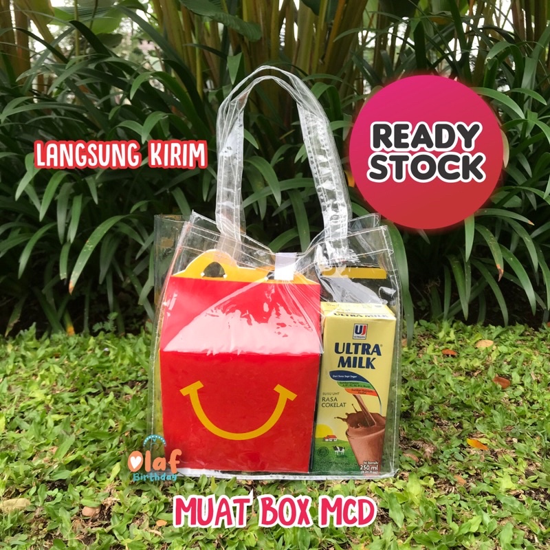 

20x20x10 Tas Ultah Mika Custom foto atau nama Murah Goodiebag Ulang Tahun PVC Souvenir Muat Box KFC