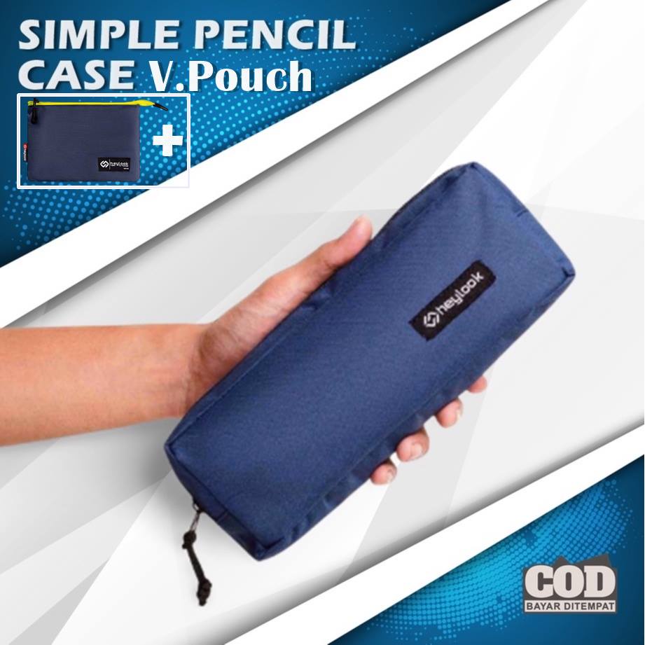 

Tempat Pensil Premium Kain / Kotak Pensil Polos Simpel Pria Wanita