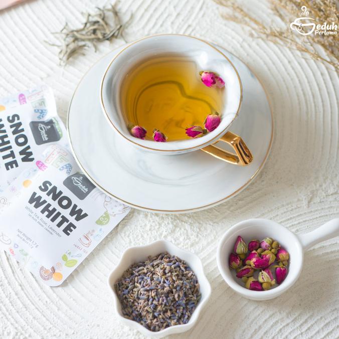 

[BISA COD] Snow White | Teh Herbal Blend Premium Teh putih, kuncup bunga mawar, l