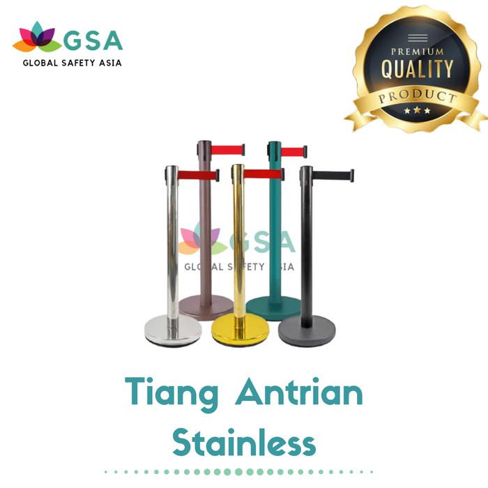 

Tiang Antrian Stainless Queue Line Standing Barrier Pembatas Antrian