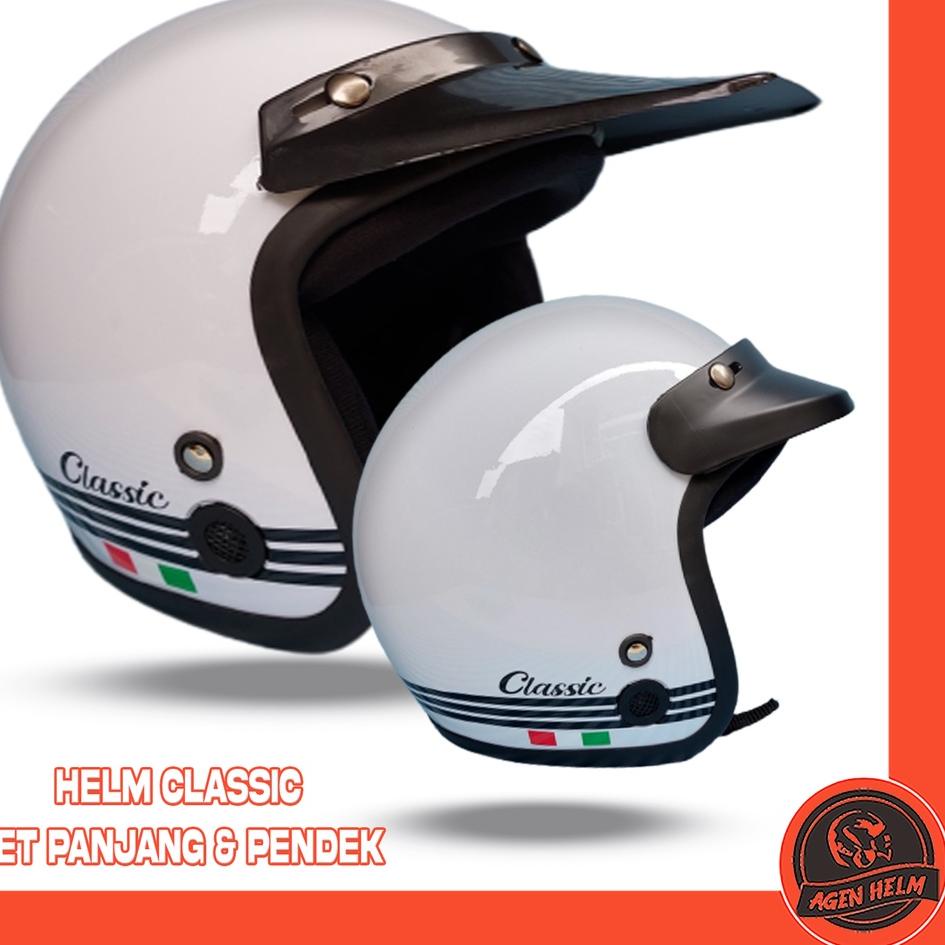 Serbu Surprise Helm Helem Bogo Classic Retro Wanita Pria Dewasa Tanpa Kaca+ Pet Panjang