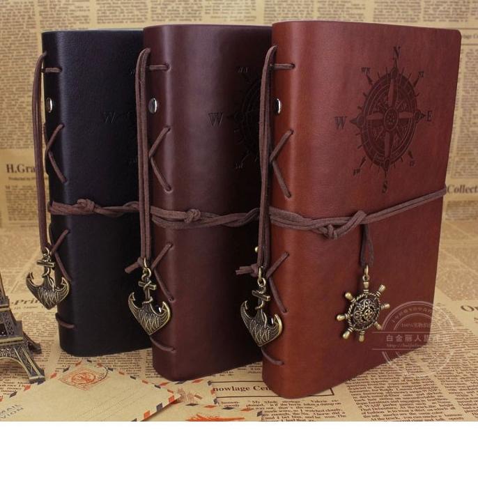

ㅡ BUKU DIARY AGENDA CATATAN BINDER KULIT TEMA RETRO VINTAGE PIRATE DIARI UKURAN A5 COKLAT み