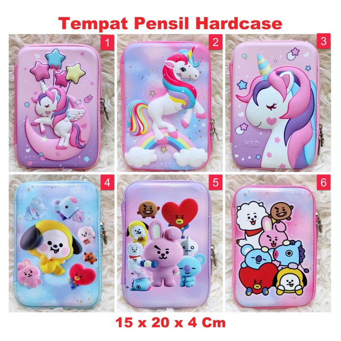 

TEMPAT PENSIL ANAK HARDCASE BOXES KOTAK PENCIL CASE HSD UNICORN BT 21