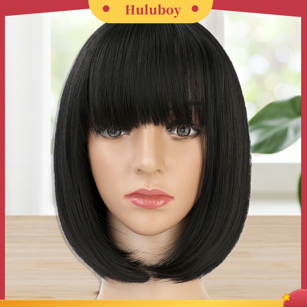 Wig Rambut Pendek Bahan Sutra Suhu Tinggi Untuk Wanita