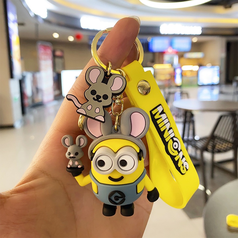 Mainan Gantungan Kunci Mobil / Tas Bentuk Kartun Minions Untuk Anak Laki-Laki / Perempuan