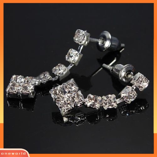 Ou Fashion Wanita Lady Berlian Imitasi Stud Anting Kalung Pernikahan Bridal Perhiasan Set