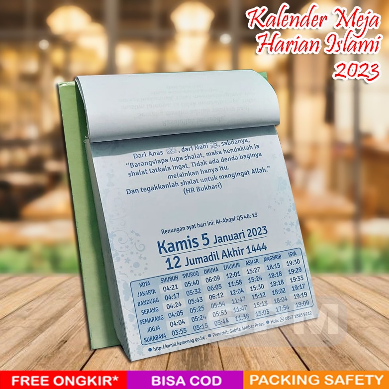 Kalender Meja Harian Islami 2023 | Islamic Quote | Jadwal Salat | + Kalender Hijriyah | Sabila Press