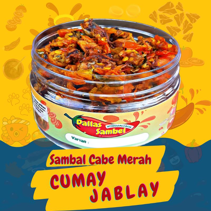 

DALLAS SAMBAL Cabe Merah Topping Cumay Jablai (250 Gram) ORIGINAL