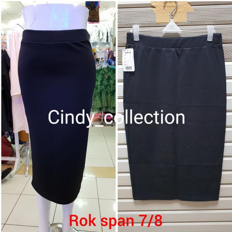 [M(29 ♥) Rok Span Scuba Pendek 7/8 Panjang Rok Scuba Rok Kerja ROK Pensil ROK Hitam Rok Wanita ROK P