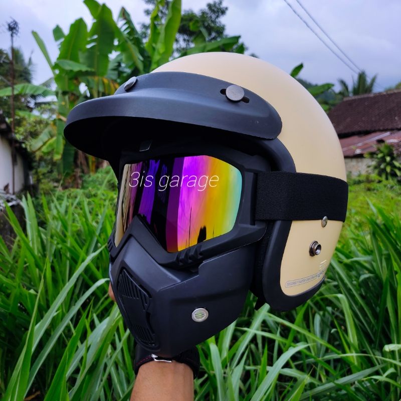 HELM RETRO BOGO GOGLE MASK TOPENG