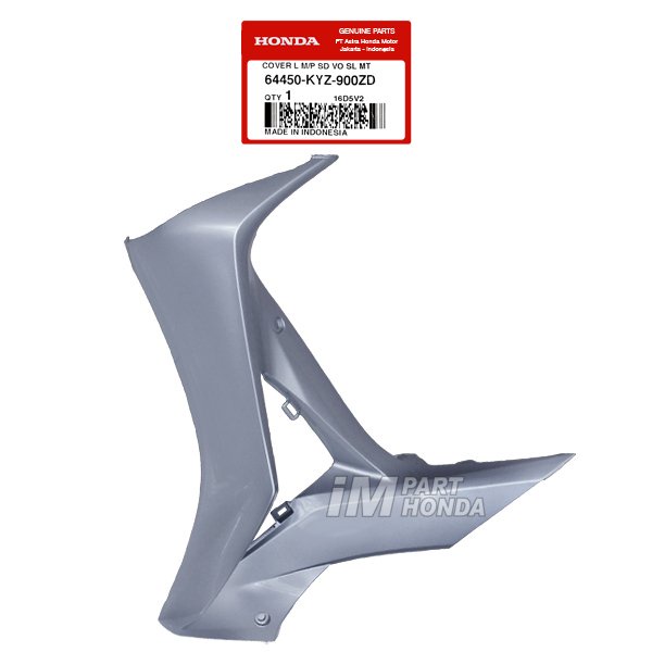 64450-KYZ-900ZD Cover Sayap Kiri Supra X 125 Helm in Silver Tua
