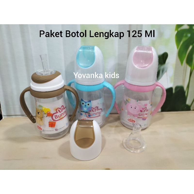 Paket Botol Karakter Dengan Sedotan 250/125 Ml (Botol+Nipple+Gagang+Sedotan) 2413