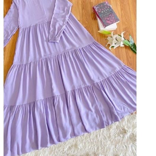 이 Gamis Remaja Kekinian Crinkle Rayon  Polos | Baju Wanita Fashion Muslim  Gamis Jumbo Ld 120 Ter Be